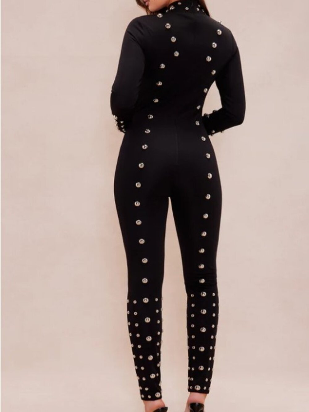 Fashion Nova Vixen Studded Jumpsuit - Black - Picture 3 of 3